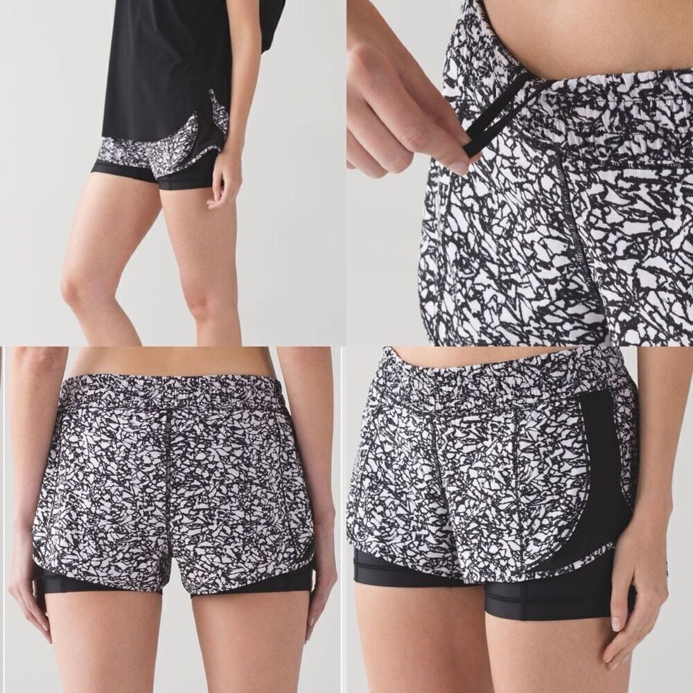 Lululemon Work Out To Water Short black and white size small